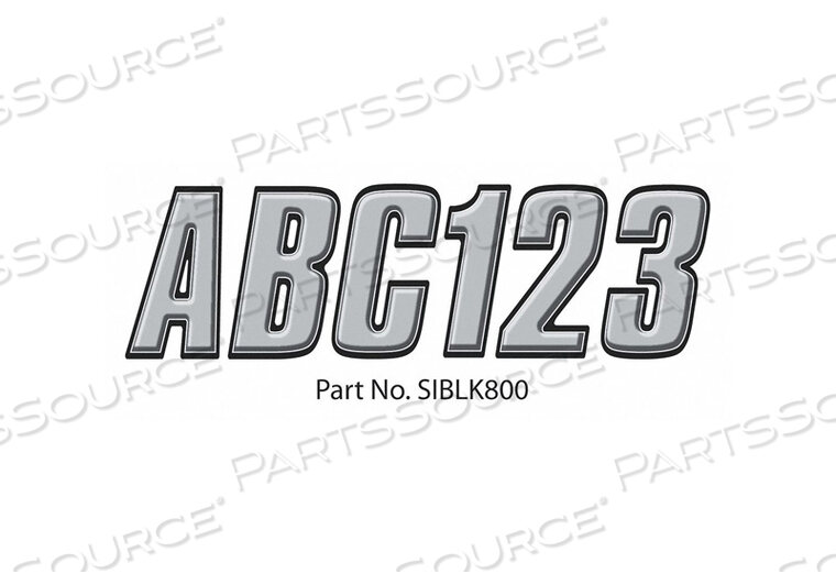 OEM#: GSIBLK800КОМПЛЕКТ КОМБИНИРОВАННЫХ НОМЕРОВ И БУКВ SILVER 3IN.H от Hardline Products