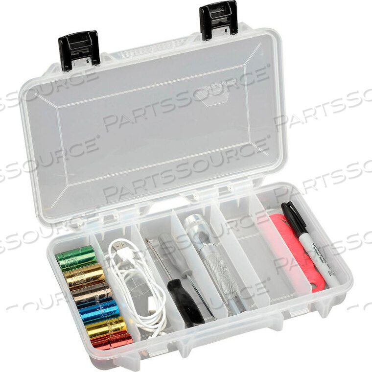 OEM#: 2360600 Ящик для хранения STOWAWAY с 6 фиксированными отделениями, 11 л x 7-1/4 ш x 1-3/4 в, прозрачный от Plano Molding