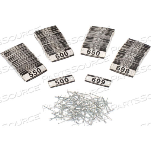OEM#: 493411КОМПЛЕКТ НОМЕРНЫХ ЗНАКОВ ALOCKER, НОМЕР 500-699, 200/УПАКОВКА от Precision Sourcing