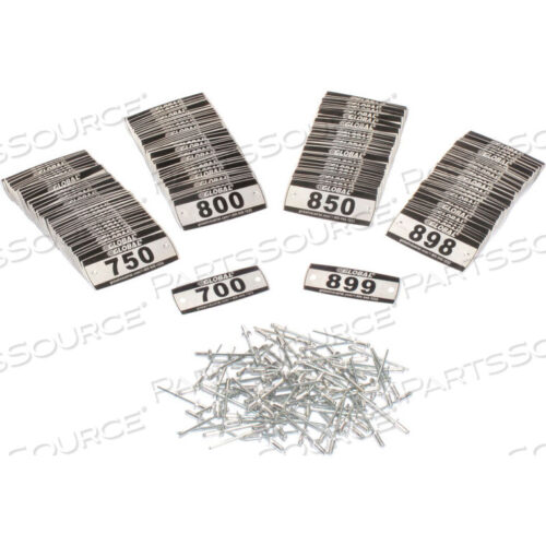 OEM#: 493411КОМПЛЕКТ БЛОКИРОВЩИКОВ НОМЕРНОГО ЗНАКА, НОМЕР 700-899, 200 ШТ./УПАКОВКА от Precision Sourcing