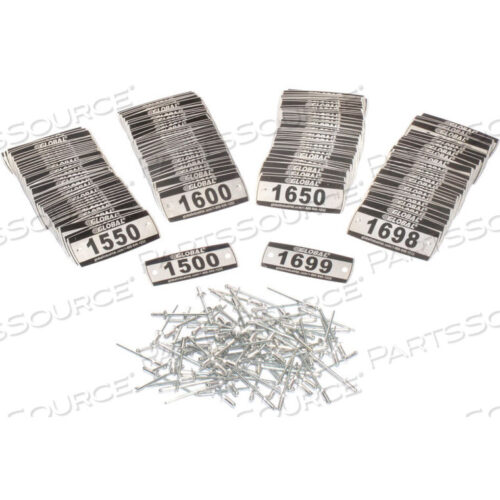 OEM#: 493411Комплект номерных знаков FLOCKER, НОМЕР 1500-1699, 200 шт./УПАКОВКА от Precision Sourcing
