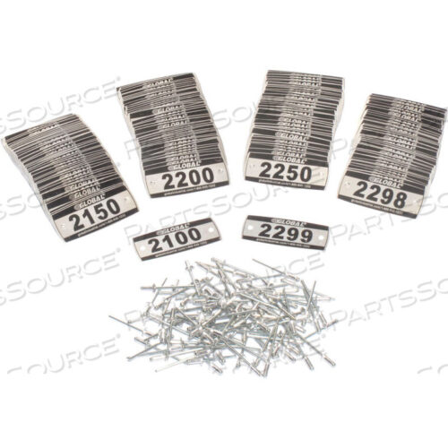 OEM#: 493411IКомплект номерных знаков для шкафчика, с номерами 2100-2299, 200 шт. в упаковке от Precision Sourcing