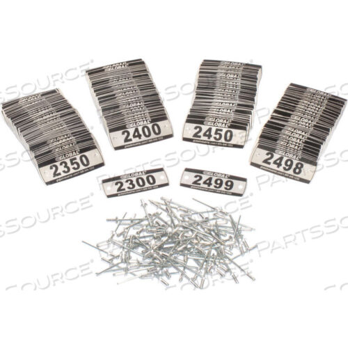 OEM#: 493411JКОМПЛЕКТ НОМЕРНЫХ ЗНАКОВ ДЛЯ БЛОКИРОВКИ, НОМЕР 2300-2499, 200 шт./УПАКОВКА от Precision Sourcing