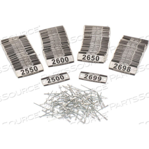 OEM#: 493411Комплект номерных знаков KLOCKER, НОМЕР 2500-2699, 200 шт./УПАКОВКА от Precision Sourcing