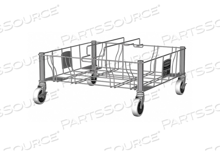 OEM#: 1956191ТЕЛЕЖКА ДЛЯ КОНТЕЙНЕРОВ 200 ФУНТОВ, ДВОЙНАЯ, 9 Н, СЕРАЯ, от Rubbermaid Medical Division