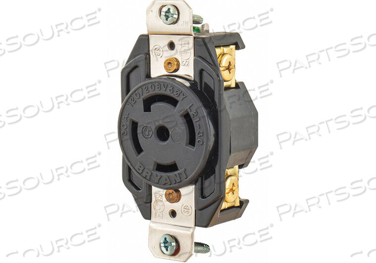 OEM#: BRY72130FRLOCKING RECEPTACLE BLACK 120/208VAC 30A от Hubbell Power Systems