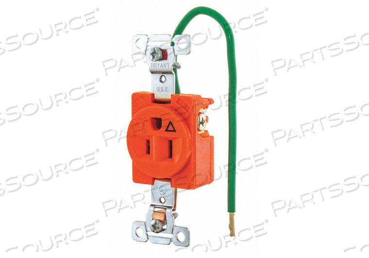 OEM#: 5261IGRECEPTACLE ORNG 15A NYLON 0.5 HP 3 WIRES от Hubbell Power Systems