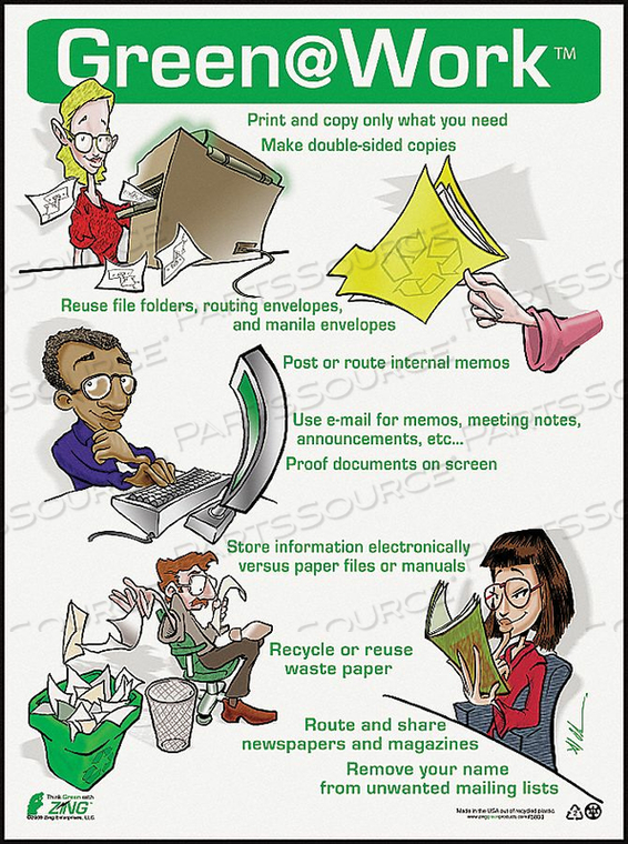 OEM#: 5003ПЛАКАТ ПО ВОПРОСАМ ЭКОЛОГИЧЕСКОЙ ИНФОРМАЦИИ 22 X 16 ДЮЙМОВ от ZING Green Safety Products