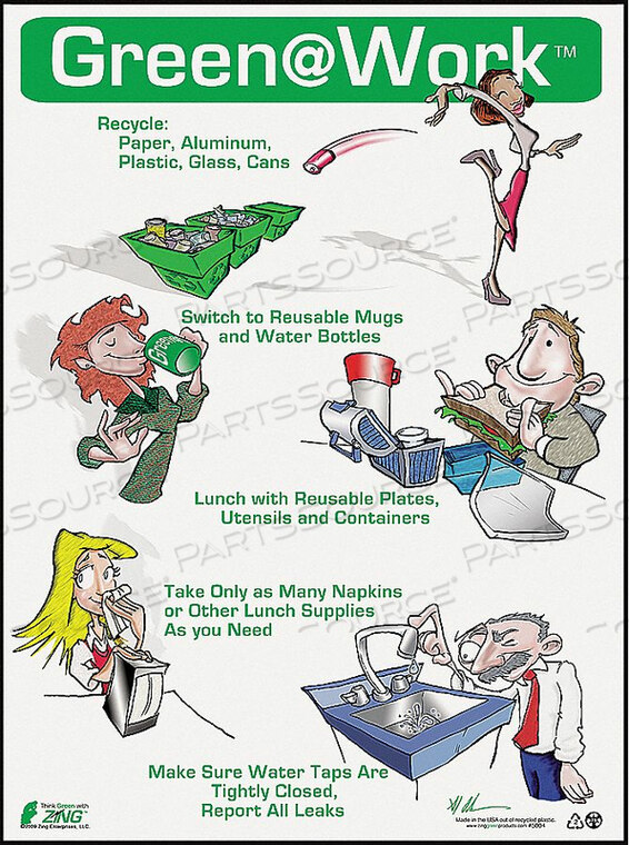 OEM#: 5004ПЛАКАТ ПО ВОПРОСАМ ЭКОЛОГИЧЕСКОЙ ИНФОРМАЦИИ 22 X 16 ДЮЙМОВ от ZING Green Safety Products