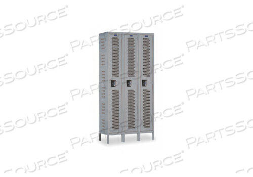 OEM#: U3818-1HV-A-HGSINGLE TIER 3 DOOR HEAVY-DUTY VENTILATED LOCKER, 18WX21DX72H, DARK GRAY, ASSEMBLED by Hallowell