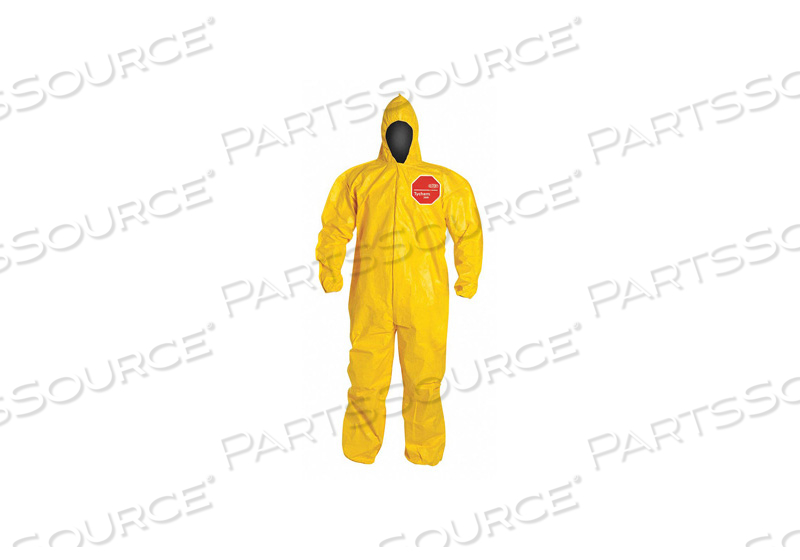 OEM#: QC127BYLXL001200КОМБИНЕЗОН TYCHEM 2000, ОБТЯНУТЫЕ ШВЫ, ПРИШИТЫЙ КАПЮШОН, ЭЛАСТИЧНЫЕ ЗАПЯСТЬЯ И ЛОДОШКИ, ПЕРЕДНЯЯ МОЛНИЯ, ВЕТРОВОЙ КЛАПАН, ЖЕЛТЫЙ, X-LARGE от DuPont