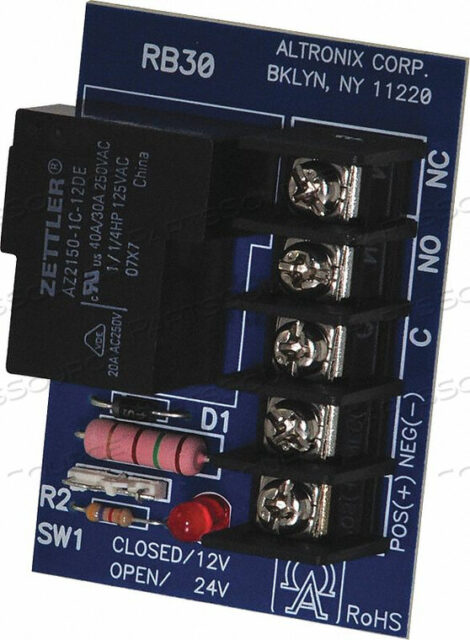 OEM#: RB30RELAY MODULE HEAVY LOAD 12/24V 95MA SPDT от Altronix Corporation