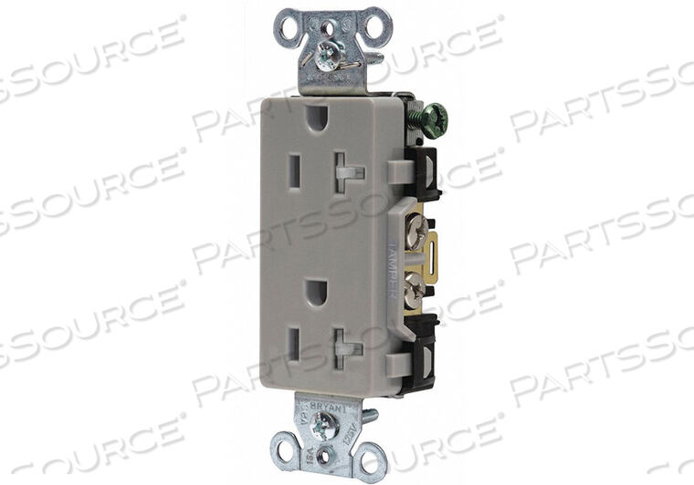 OEM#: DRS20GRYTRRECEPTACLE СЕРАЯ 20A ДЕКОРАТОРНАЯ РОЗЕТКА от Hubbell Power Systems