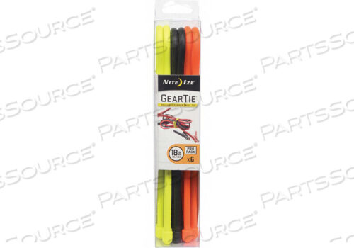 OEM#: GTPP18-A1-R8GEAR TIE 18 ЧЕРНЫЙ ОРАНЖЕВЫЙ ЖЕЛТЫЙ PK6 от Nite Ize