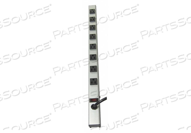 OEM#: 52NY32 КОЛОНКА РОЗЕТОК, 6 ФУТОВ, 15 А, 125 В переменного тока, 14 AWG, NEMA 5-15P НА NEMA 5-15R, СЕРАЯ от Power First