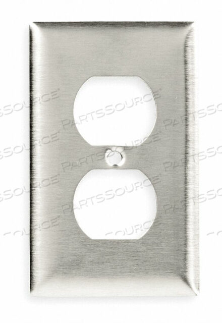 OEM#: SS8WALL PLATE, RECEPTACLE, 1 GANG, (1) DUPLEX, SATIN by Hubbell Power Systems