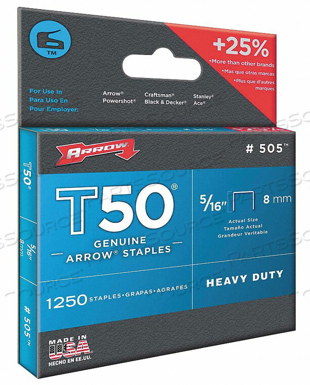 OEM#: 50524STAPLES T50 3/8X5/16 IN L PK1250 от Arrow