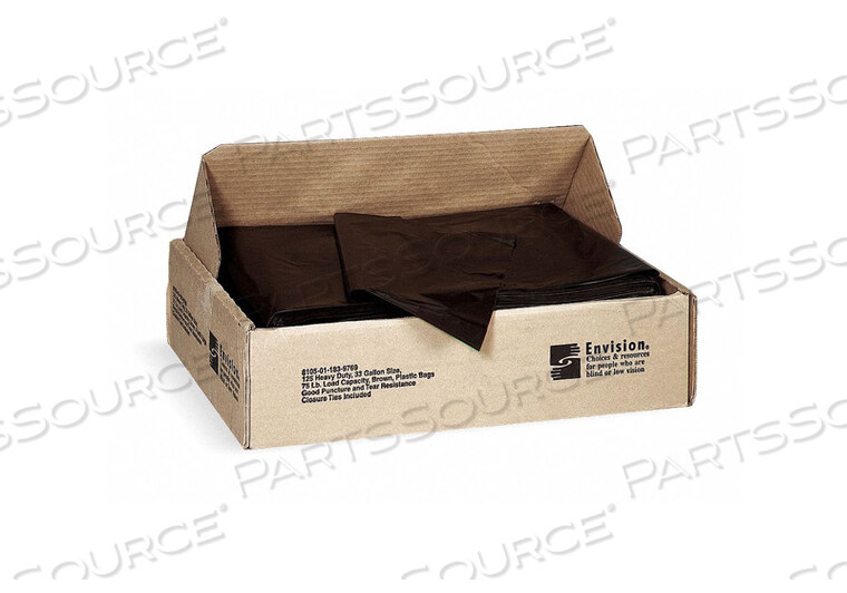 OEM#: 8105-01-183-9769TRASH BAG 33 GAL. BROWN PK125 by Ability One