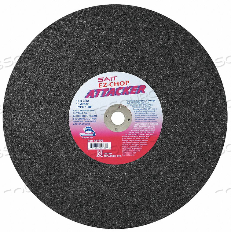 OEM#: 24500CUTOFF WHL EZCHOP ATTACKER 14 X3/32 X1 от United Abrasives-Sait