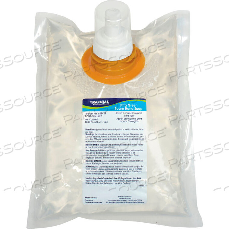 OEM#: 641449ULTRA GREEN FOAM HAND SOAP 1200ML REFILL - 6 REFILLS/CASE от Kutol Products