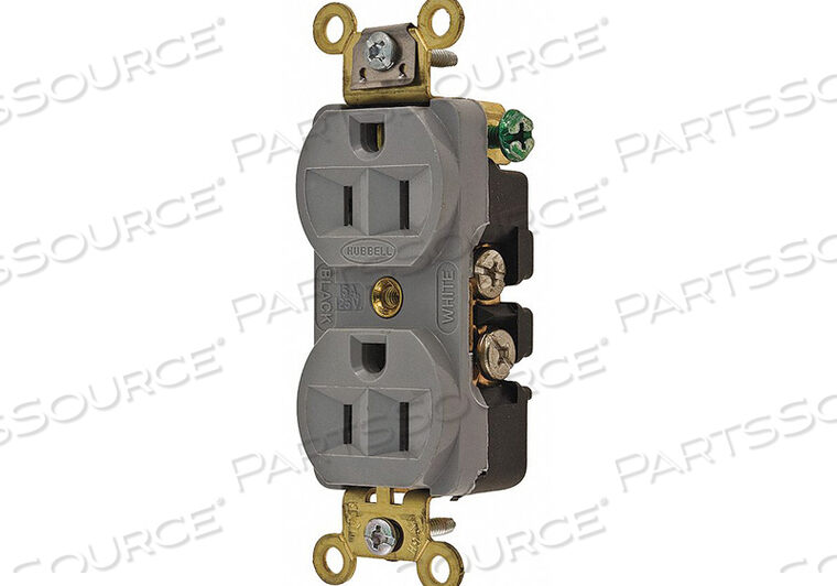 OEM#: HBL5252GYRECEPTACLE DUPLEX 15A 5-15R 125V GRAY от Hubbell Incorporated, Wiring Device-Kellums