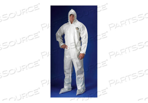 OEM#: PBLC44414-3XHOODED COVERALL W/BOOTS WHITE 3XL by Lakeland