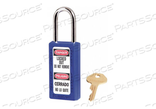 OEM#: 411KAS6BLUTHERMOPLASTIC ZENEX SAFETY PADLOCK 1-1/2W X 1-1/2H BLUE, 6/SET от Master Lock