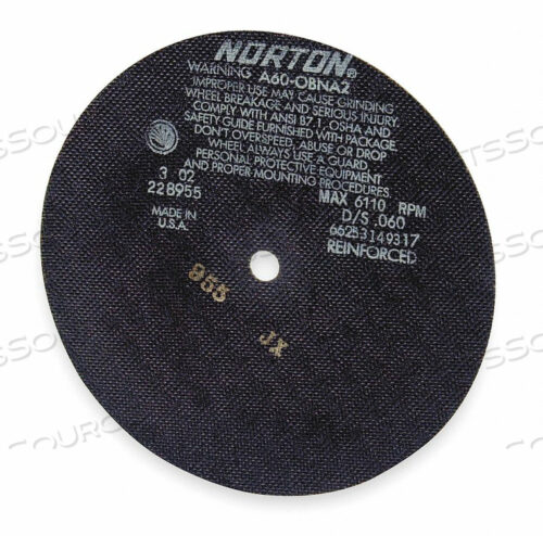 OEM#: 66243529606ОТРЕЗНОЙ КРУГ A60-OBNA2 4 X.035 X1/4 от Norton | Saint-Gobain Abrasives