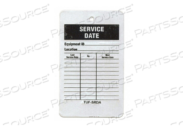 OEM#: TUF-SRDASVCE RCD TAG 5 X 3 BK AND R/WHT PK25 от See All Industries