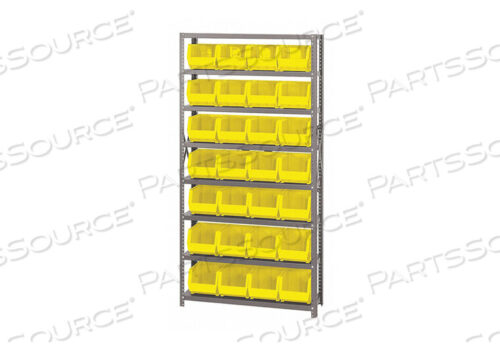 OEM#: QSBU-239YLQSBU-239 СТЕЛЛАЖ ИЗ СТАЛЬНОЙ СТЕКЛЯННОЙ С 28 ГИГАНТСКИМИ ЯЩИКАМИ ДЛЯ ШТАБЕЛИРОВАНИЯ ЖЕЛТЫЙ, 12X36X75 от Quantum Storage Systems