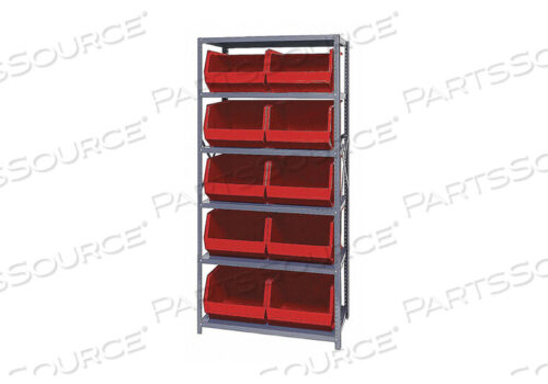 OEM#: QSBU-270RDBIN СТЕЛЛАЖ 75 ОБЩАЯ ВЫСОТА 10 ЯЩИКОВ КРАСНЫЙ от Quantum Storage Systems