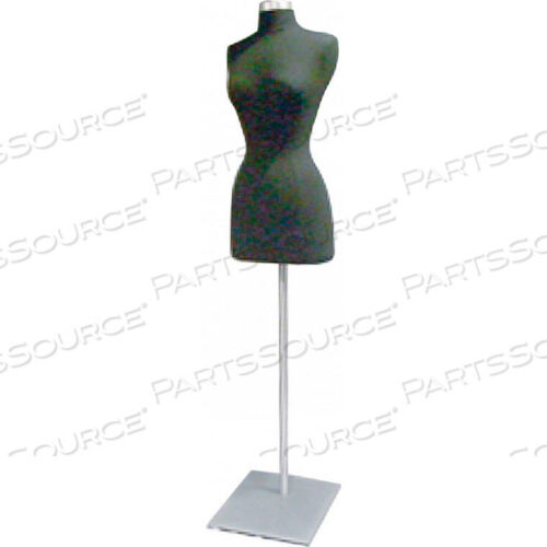 OEM#: BFF/B-MFEMALE 3/4 BODY FORM - ЧЕРНЫЙ С МЕТАЛЛИЧЕСКИМ ОСНОВАНИЕМ ИЗ САТИНОВОГО ХРОМА от Amko Displays LLC