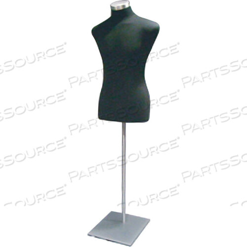 МУЖСКОЙ 3/4 ФОРМЫ ТЕЛА - ЧЕРНЫЙ С АТЛАСОВЫМ ХРОМИРОВАННЫМ МЕТАЛЛИЧЕСКИМ ОСНОВАНИЕМ