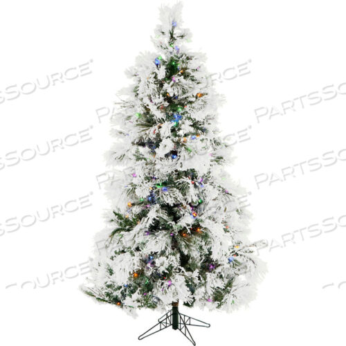 ИСКУССТВЕННАЯ РОЖДЕСТВЕНСКАЯ ЕЛКА - 6,5 ФУТА. МАТИРОВАННАЯ ПИХТА С МНОГОЦВЕТНЫМИ/ПРОЗРАЧНЫМИ СВЕТОДИОДНЫМИ ОГНЯМИ