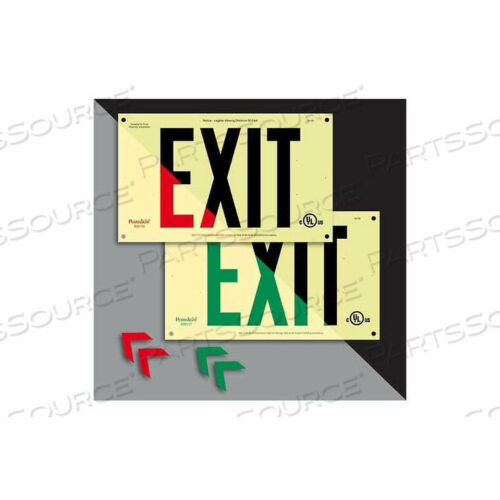 OEM#: 600121-600123UNFRAMED DOUBLE-SIDED PHOTOLUMINESCENT RED EXIT SIGN - RIGID PLASTIC by American Permalight Inc