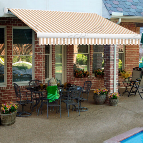 ВЫДВИЖНАЯ МАРКИЗА С РУЧНЫМ УПРАВЛЕНИЕМ 10Ш X 8Д X 10В ЛЬНЯНАЯ/БЕЛАЯ