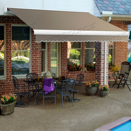 ВЫДВИЖНАЯ МАРКИЗА С РУЧНЫМ УПРАВЛЕНИЕМ 24Ш X 10Д X 10В СЕРО-БЕЖЕВЫЙ