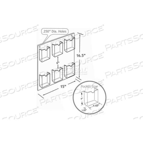 OEM#: 2520666-КАРМАННЫЙ ДЕРЖАТЕЛЬ ДЛЯ БРОШЮР С НАСТЕННЫМ КРЕПЛЕНИЕМ, 14,5 X 16 - PKG QTY 2 от Azar International