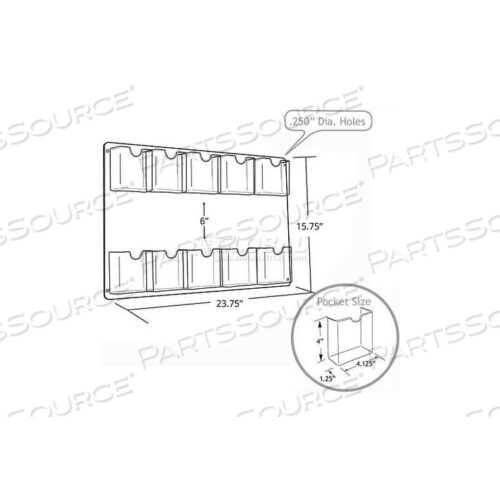 OEM#: 25206910-КАРМАННЫЙ НАСТЕННЫЙ ДЕРЖАТЕЛЬ ДЛЯ БРОШЮР, 23,75 X 15,75 - КОЛ-ВО 2 от Azar International