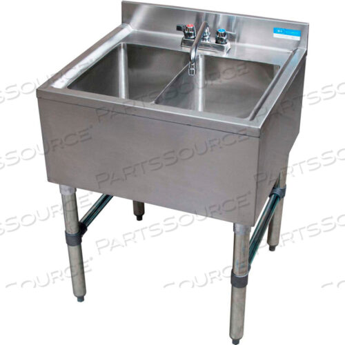 МОЙКА ИЗ НЕРЖАВЕЮЩЕЙ СТАЛИ ПОД БАРАБАННУЮ СТОЙКУ, 2-КОМПОНЕНТНАЯ, 24LX21-1/4WX32-1/2H