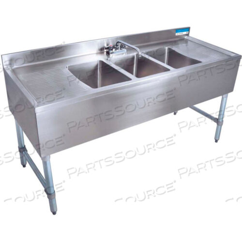 МОЙКА ПОД БАРАБАННУЮ МОЙКУ ИЗ НЕРЖАВЕЮЩЕЙ СТАЛИ С 3 ОТСЕКЦИЯМИ 84OAL 10X14X10D