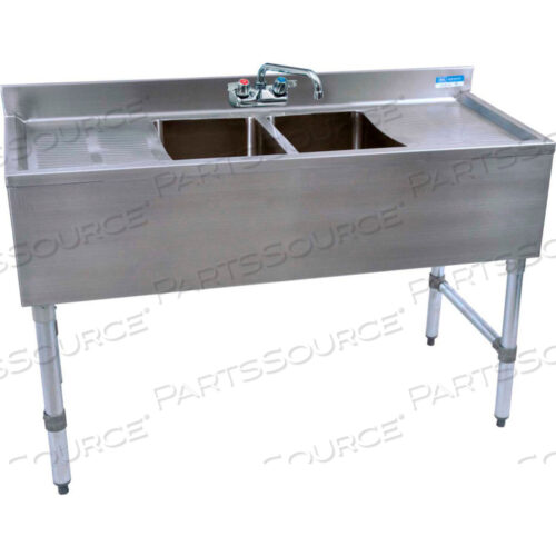 Раковина 2-КОМПОНЕНТНАЯ из нержавеющей стали с двойным сливом, 48Дx18-1/4Шx32-1/2В