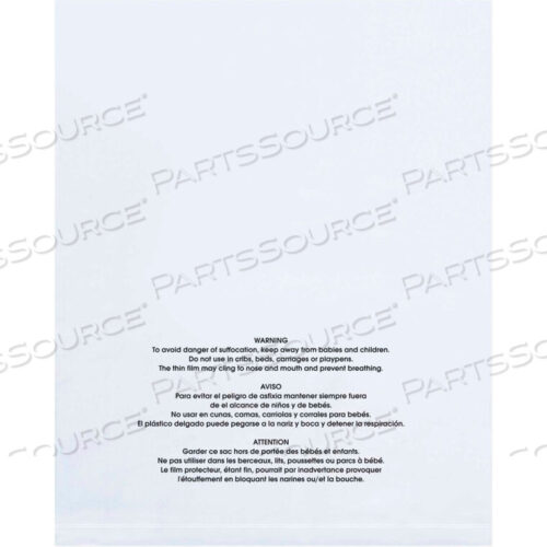OEM#: PBM12181ПЛОСКИЕ ПОЛИЭТИЛЕНОВЫЕ ПАКЕТЫ С ПРЕДУПРЕЖДЕНИЕМ О ПАДЕ УДУШЕНИЯ, 12 Ш x 18 Л, 1 МИЛ, ПРОЗРАЧНЫЙ - УПАКОВКА 1000 ШТ. от Box Packaging Inc