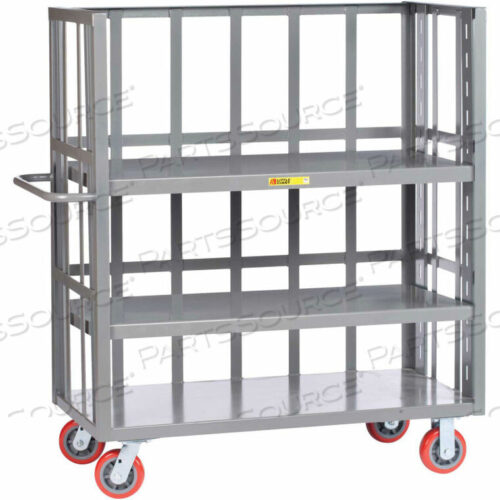 OEM#: S3-A-2460-6PY3-SIDED BULK TRUCK, SLAT SIDES, 2 ADJ. SHELVES, 3600 LBS CAP., 24X60, POLY WHEELS by Little Giant