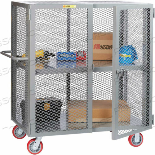 OEM#: SC-A-3060-6PY-1HHD JOB SITE SECURITY BOX TRUCK W/HANDLE, ADJ. CENTER SHELF, 30X60, 6 POLY WHEELS by Little Giant