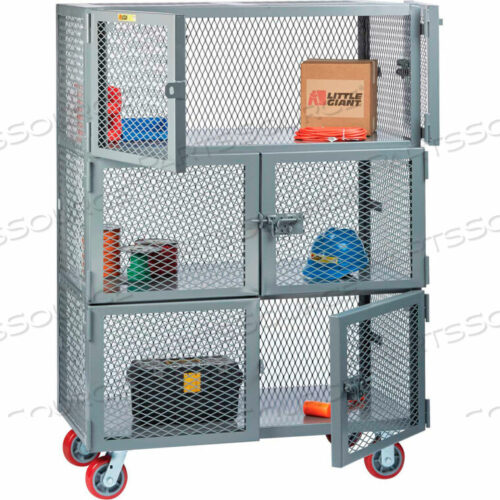 OEM#: SC2-6D-3048-6PY3 COMPARTMENT MOBILE STORAGE LOCKER, 30X48, 2000 LBS CAP., 6 POLY WHEELS by Little Giant