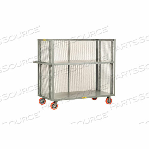 OEM#: T3-A-2448-6PY 3-СТОРОННЯЯ ТЕЛЕЖКА С ПОЛКАМИ, СЕТЧАТЫЕ БОКОВИНЫ, 2 РЕГУЛИРУЕМЫХ ПОЛКИ, НАГРУЗКА 3600 ФУНТОВ, 24X48, 6 ПОЛИМЕРНЫХ КОЛЕС от Little Giant