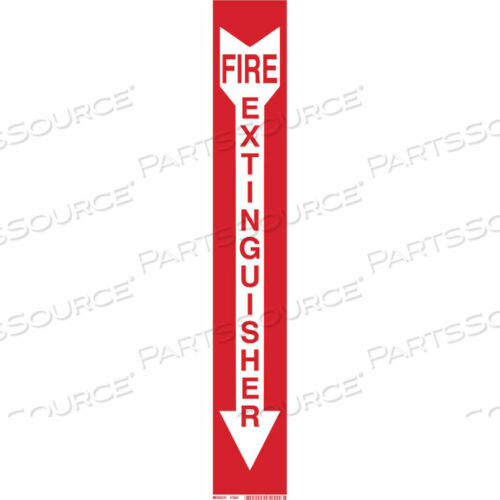 ЗНАК ОГНЕТУШИТЕЛЯ BRADYGLO, КРАСНЫЙ, СВЕТИТСЯ В ТЕМНОТЕ, ПОЛИЭСТЕР, 4 ШТ X 24 Ч