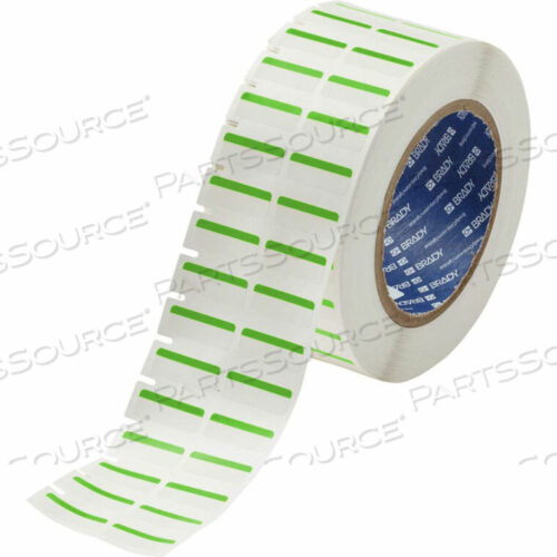 OEM#: THT-152-494-GNB-494 ЦВЕТНЫЕ ПОЛИЭСТЕРОВЫЕ ЭТИКЕТКИ 0,375H X 1W ЗЕЛЕНЫЕ/БЕЛЫЕ, 3000/РУЛОН от Brady Americas
