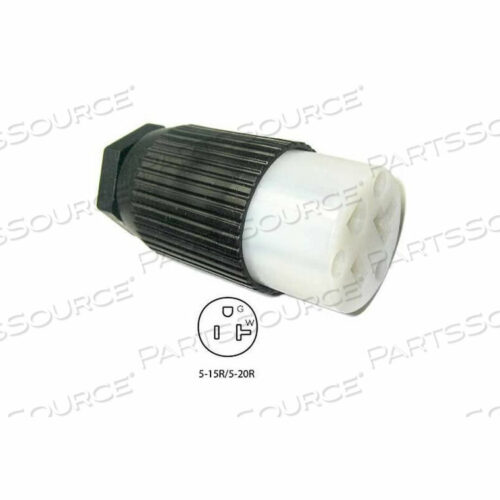 OEM#: 6020115 TO 20-AMP STRAIGHT BLADE CONNECTOR WITH NEMA 5-15/20R FEMALE END, 2 POLE-3 WIRE by Conntek Integrated Solutions, Inc.